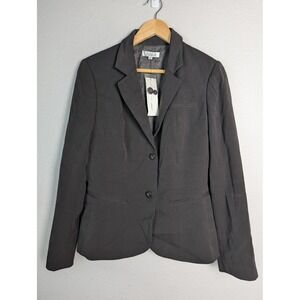 Atelier Blazer Womens 8 Brown Two Button Notch Lapel Lined‎ Jacket Work Career